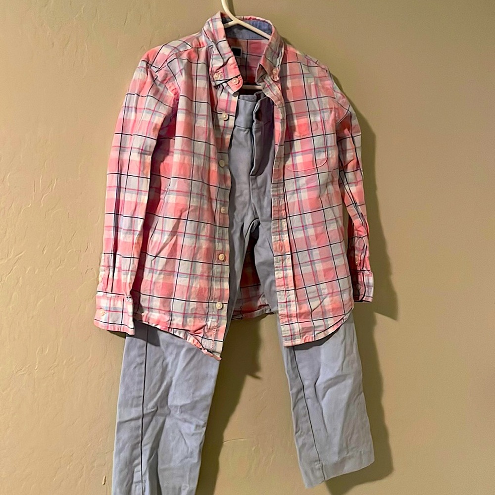Janie and jack 5t button down shirt and coordinating slacks. Like new
